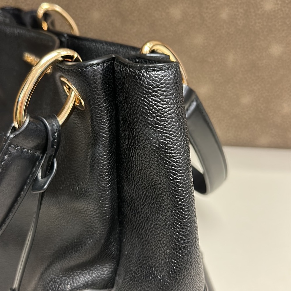 🔥🔥🔥NEW Michael Kors Nicole Large Black Leather Shoulder Bag Tote - Picture 12 of 16